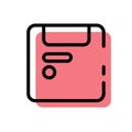 Cute Red Floppy Disk for Save Icon Cartoonist Flat Design Royalty Free Stock Photo
