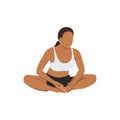 Woman doing Bound angle pose Baddha Konasana exercise