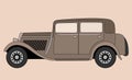 Classic 1930`s European design car vector illustration