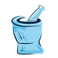 Mortar and pestle out line simple vector illustrations Royalty Free Stock Photo