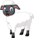 Cute happy sheep cartoon isolated on white background Royalty Free Stock Photo