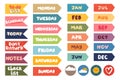 Collection of weekly or daily planner sticker, to do list, stickers templates. School scheduler and organizer Royalty Free Stock Photo