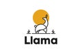 Llama logo flat sun cactus