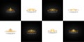 Gold crown collection for beauty and jewellery business brand