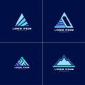 Monogram mountain logo bundle for brand identity