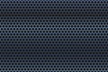 Vector Abstract Shining Dark Blue Hexagonal Metal Mesh in Black Background Royalty Free Stock Photo