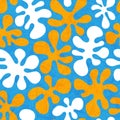 Seamless 1960s retro mod tiki flower pattern