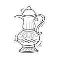 Islamic teapot simple sketching vector illustration