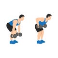 Man doing Dumbbell bent over rows exercise Royalty Free Stock Photo