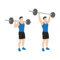 Man doing Standing behind the neck barbell shoulder press Royalty Free Stock Photo