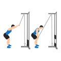 Man doing Straight arm lat pulldown exercise.