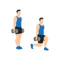 Man doing Dumbbell walking lunges exercise. Royalty Free Stock Photo