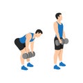 Man doing Dumbbell stiff leg deadlift exercise. Royalty Free Stock Photo