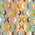 Seamless abstract midcentury modern pattern with retro shapes and vintage colors