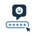 Excellent, feedback, positive icon. Simple vector.