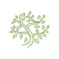 unique tree illustration ornament logo.