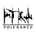 Set of a silhouette pole dance logo illustration