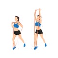 Woman doing overhead press with resistance band Royalty Free Stock Photo