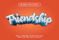 friendship 3d cartoon text effect premium vectors