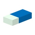 Eraser or rubber in blue paper for art craft vector