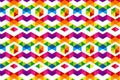 Colorful triangles and hexagons Seamless pattern. Royalty Free Stock Photo