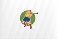 llustration of Hammer throw. Cartoon doodle style.