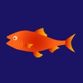 Happy fish vector drawing illustration Royalty Free Stock Photo