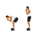Man doing Dumbbell goodmorning exercise for backside workout. Royalty Free Stock Photo