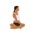 Woman doing Thunderbolt Pose, Adamantine Pose, Diamond Pose.