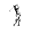 golfer silhouettes logo Royalty Free Stock Photo