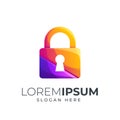 padlock gradient color logo icon Royalty Free Stock Photo