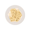 Flat vector of Cacio e pepe Roman pasta spaghetti with black pepper and chees