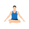 Man doing Firelog Pose, Fire Statue Pose, Double Pigeon Pose, Square Royalty Free Stock Photo