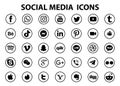 social media and web flat round finds us icon isolated on white background