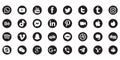 Facebook Instagram YouTube and most popular web and app icons