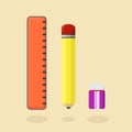 Illustration of school tools for drawing, suitable for icons about school themes, school activities, education, free vector. Royalty Free Stock Photo