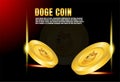 doge coin cryptocurrency flying illustration poster design