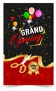 Grand Opening Cut ribbon background Banner Design Illustrations Shape, Business Promotion Ad Poster, Ceremony party event invitati