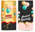 Grand Opening Cut ribbon background Banner Design Illustrations Shape, Business Promotion Ad Poster, Ceremony party event invitati
