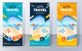 Travel agency Roll Up. Truism X-Banner. Business digital Roll Up Banner. Holiday x-stand Banner. Tours Vacation exhibition display Royalty Free Stock Photo