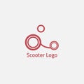 Red Scooter Logo Of Circles And Lines