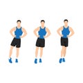Man doing ankle circles rotations or rolls exercise. Flat vector illustration Royalty Free Stock Photo