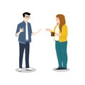 Angry young couple fighting and shouting at each other Royalty Free Stock Photo