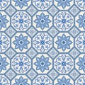 Seamless ornamental pattern, imitation of Portuguese ceramic azulejo tiles