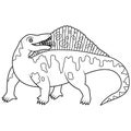 Hand drawn of Dimetrodon line art