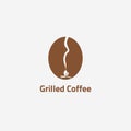 Coffee Logo With Bonfire Royalty Free Stock Photo