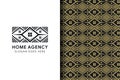 black home agency logo design template real estate pattern Royalty Free Stock Photo