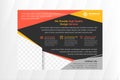 Brochure layout template flyer design vector with horizontal flyer black background Royalty Free Stock Photo