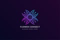 flower with electricity symbol made a logo design template Royalty Free Stock Photo