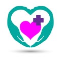 Women reproductive fertility care hospital logo symbol Royalty Free Stock Photo